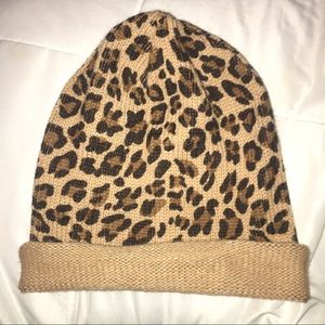 Leopard Print Beanie NWOT